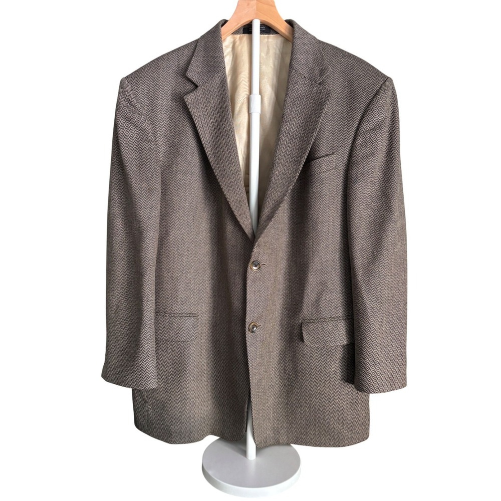 Barrington | Mens 46R | Silk Wool | Herringbone | Blazer Sport‎ Coat Grey Black